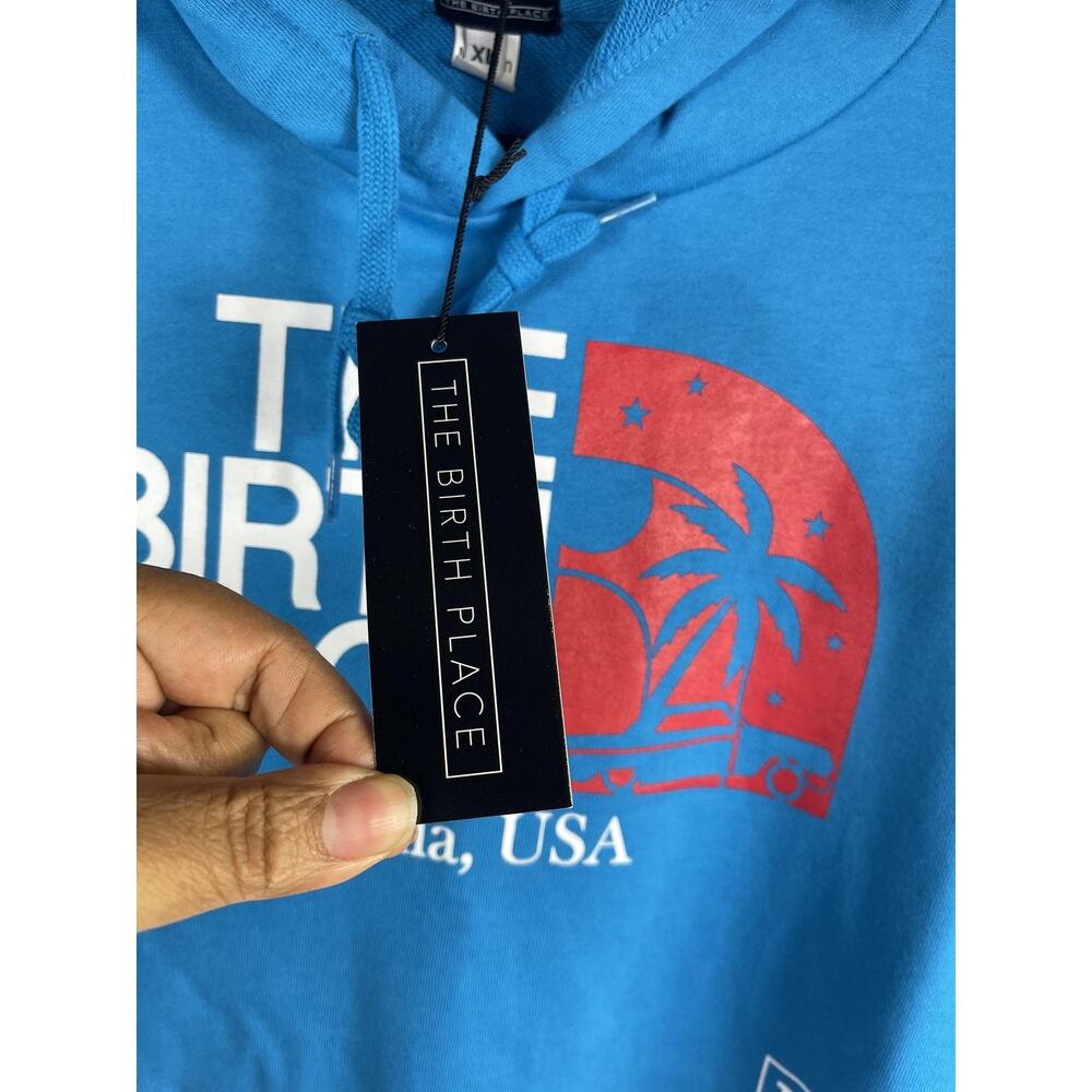 The Birth Place Hoodie Sweatpants Set Mens XL Blue White California USA 24/7 365 - Picture 4 of 11
